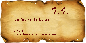 Tamássy István névjegykártya